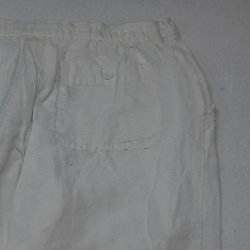 Cubavera Mx29 White Linen Drawstring Relaxed Wedding Beach Mens Pants